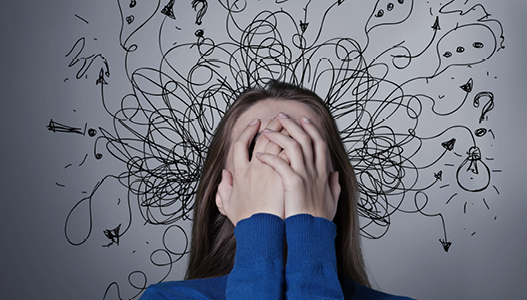 Optimum Stressanalyse Wirrwarr im Kopf Illustration