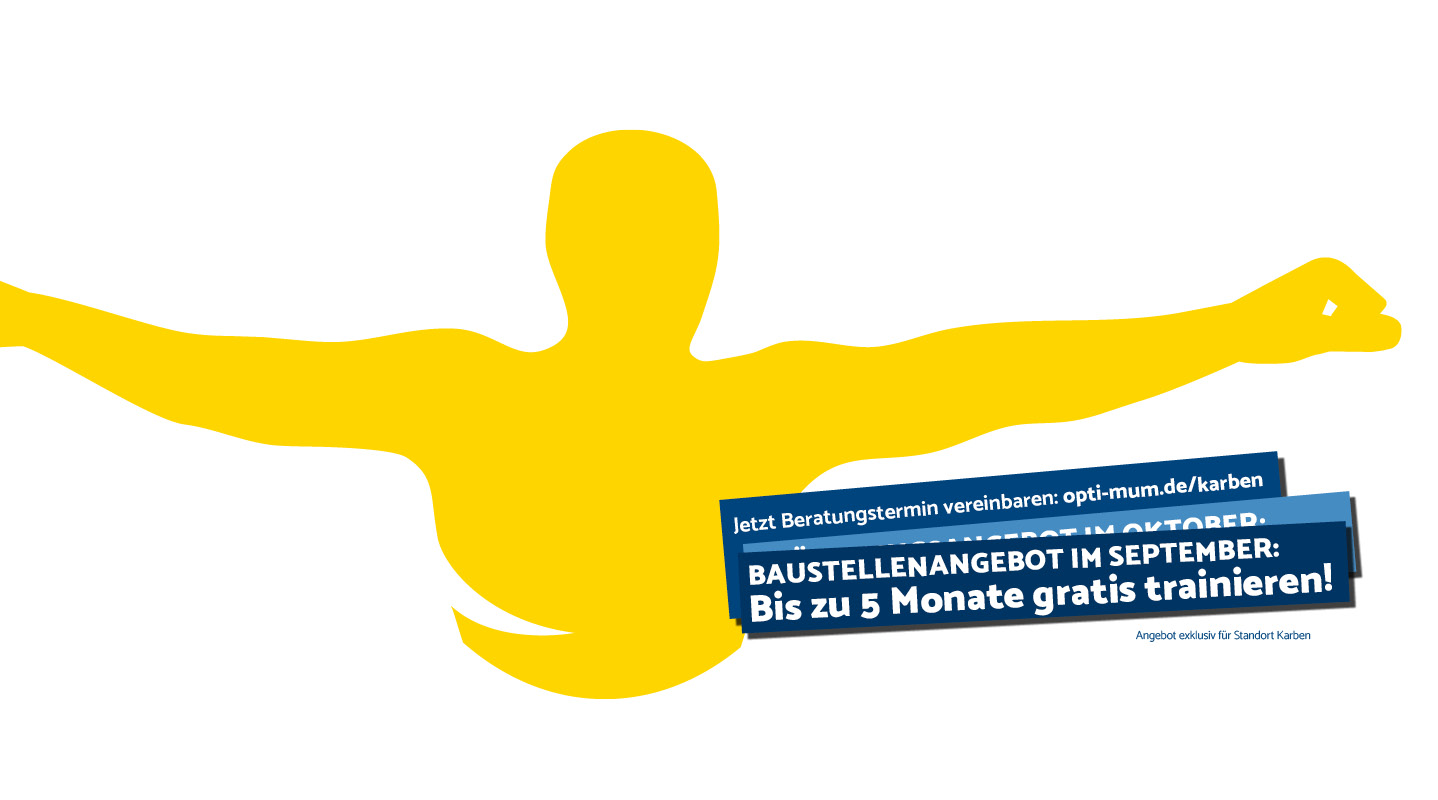 OptiMum Karben Angebot im September: Bis zu 5 Monate gratis trainieren. Jetzt Beratungstermin vereinbaren!